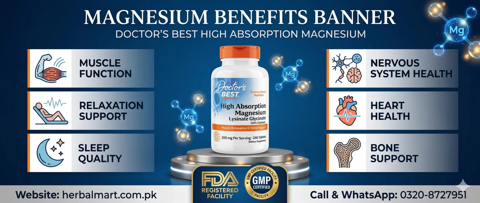Doctor's Best High Absorption Magnesium Lysinate Glycinate, 240 Tablets (100 mg per Tablet) - key benefits