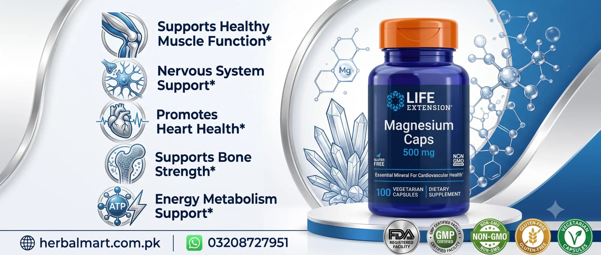 Life Extension, Magnesium Caps, 500 mg, 100 Vegetarian Capsules - uses