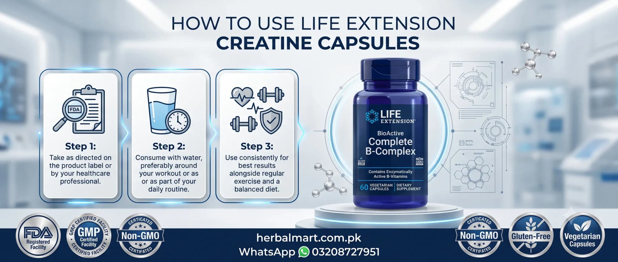 Life Extension, Creatine 120 Capsules - key ingredient