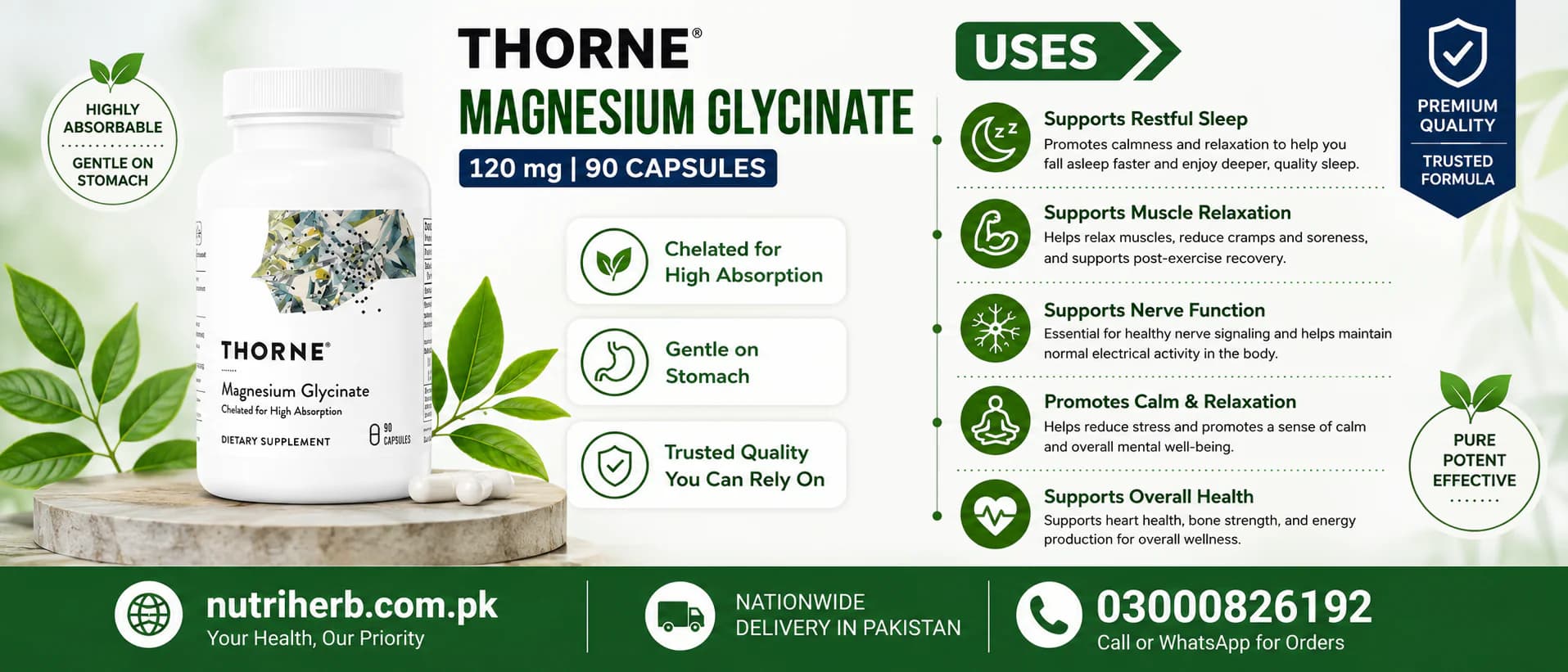 Thorne Magnesium Glycinate 120 mg Capsules - uses