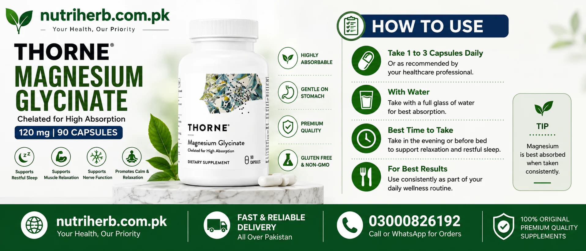 How to use Thorne Magnesium Glycinate 120 mg Capsules