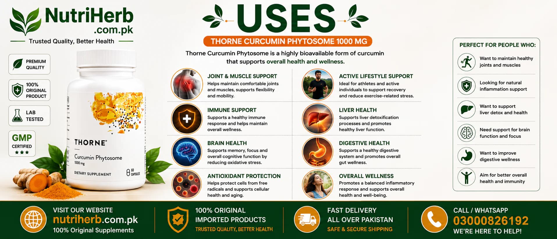 Thorne Curcumin Phytosome 500mg Capsules - uses