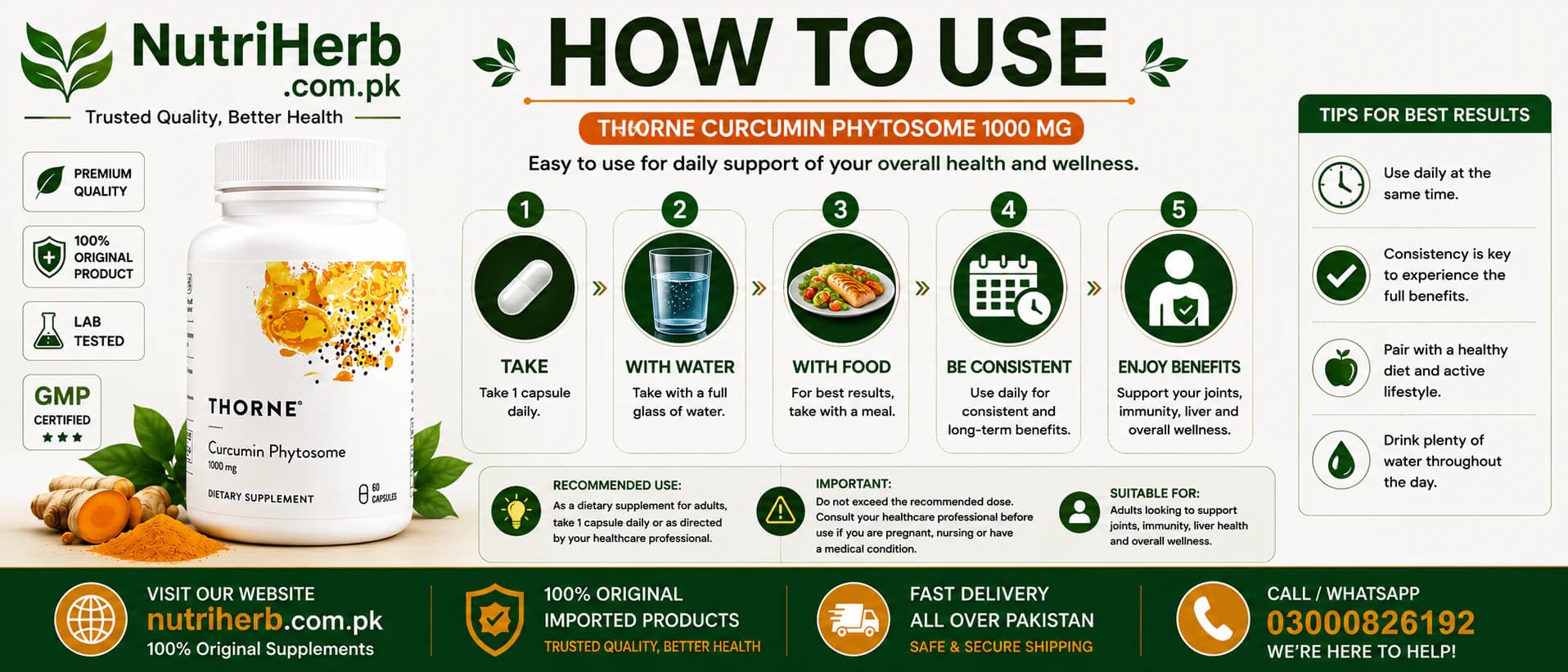 How to use Thorne Curcumin Phytosome 500mg Capsules