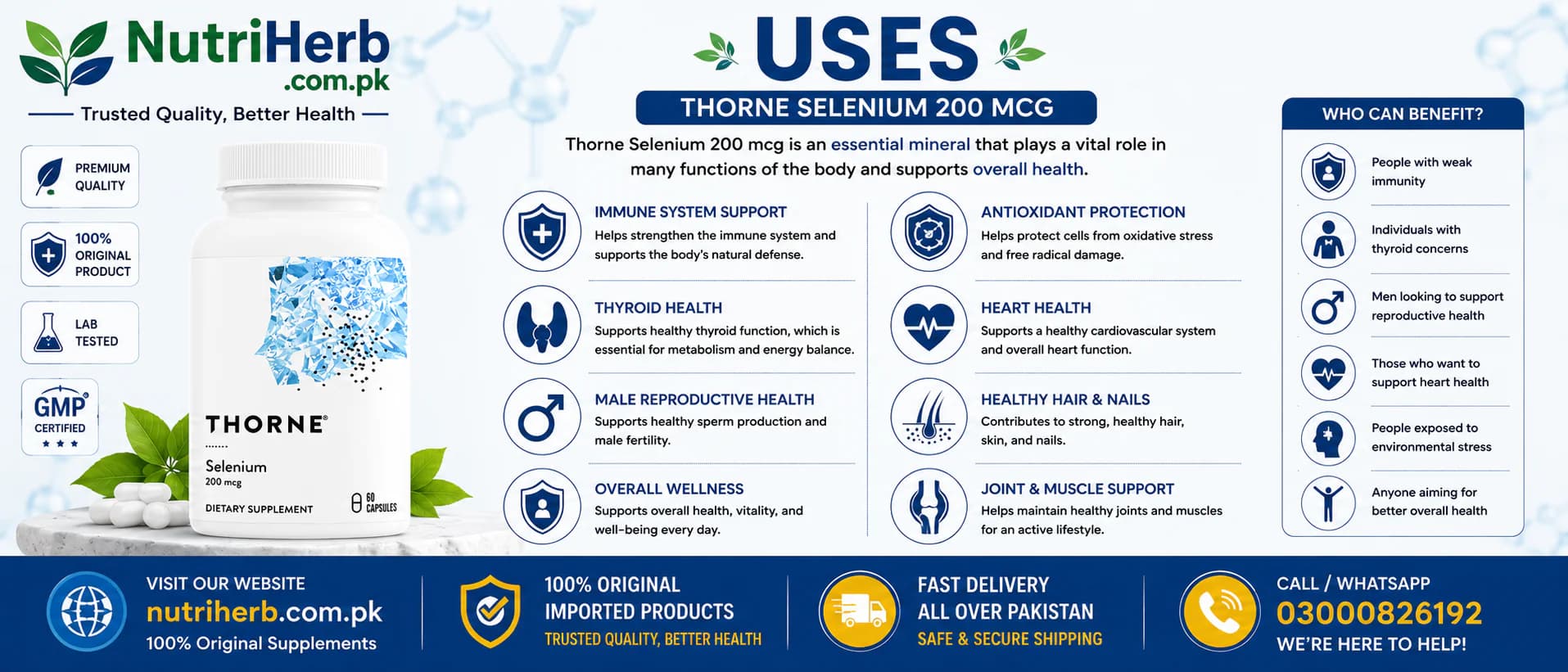 Thorne Selenium 200mcg Capsules - uses