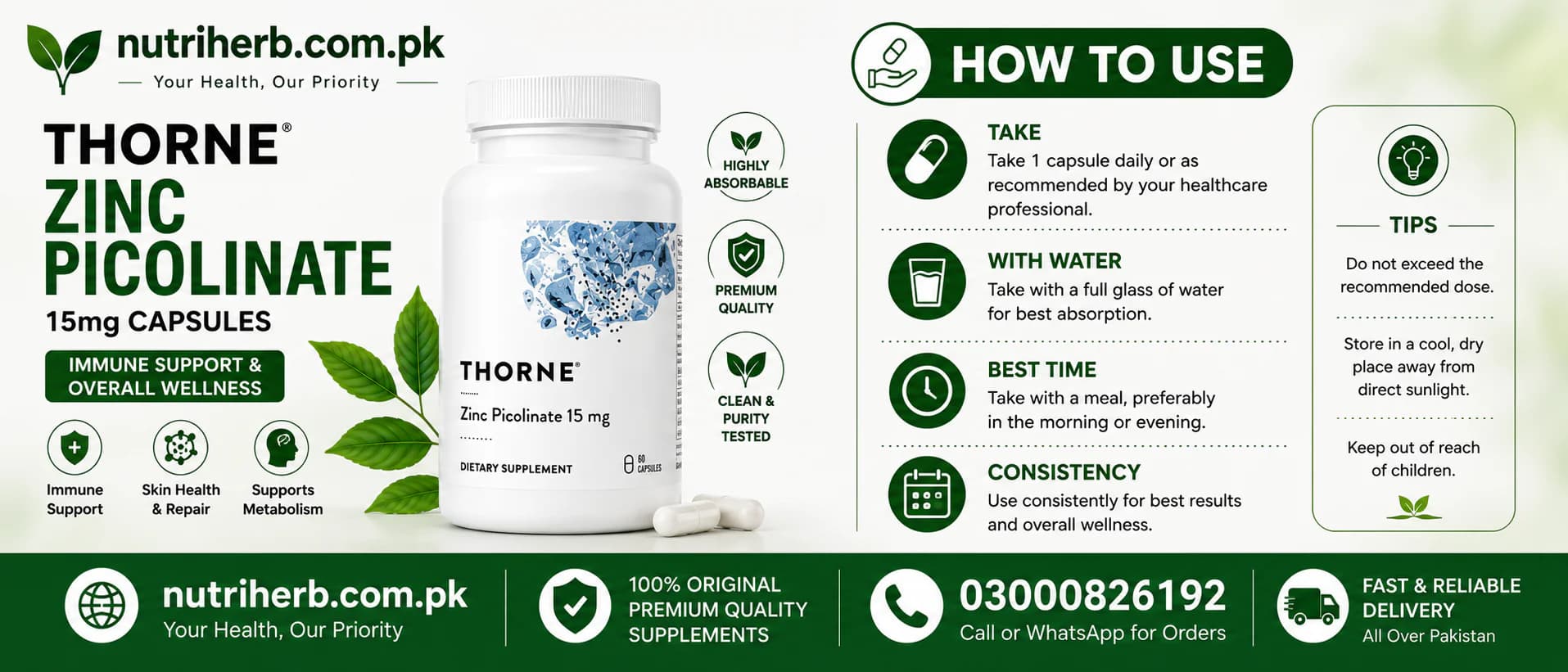 How to use Thorne Zinc Picolinate 15mg Capsules