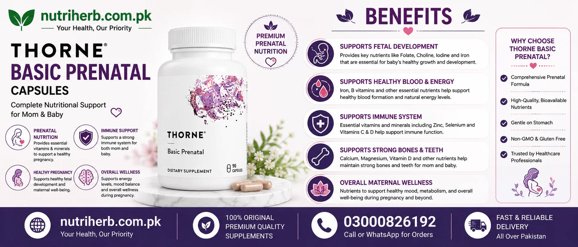 Thorne Basic Prenatal Capsules - key benefits
