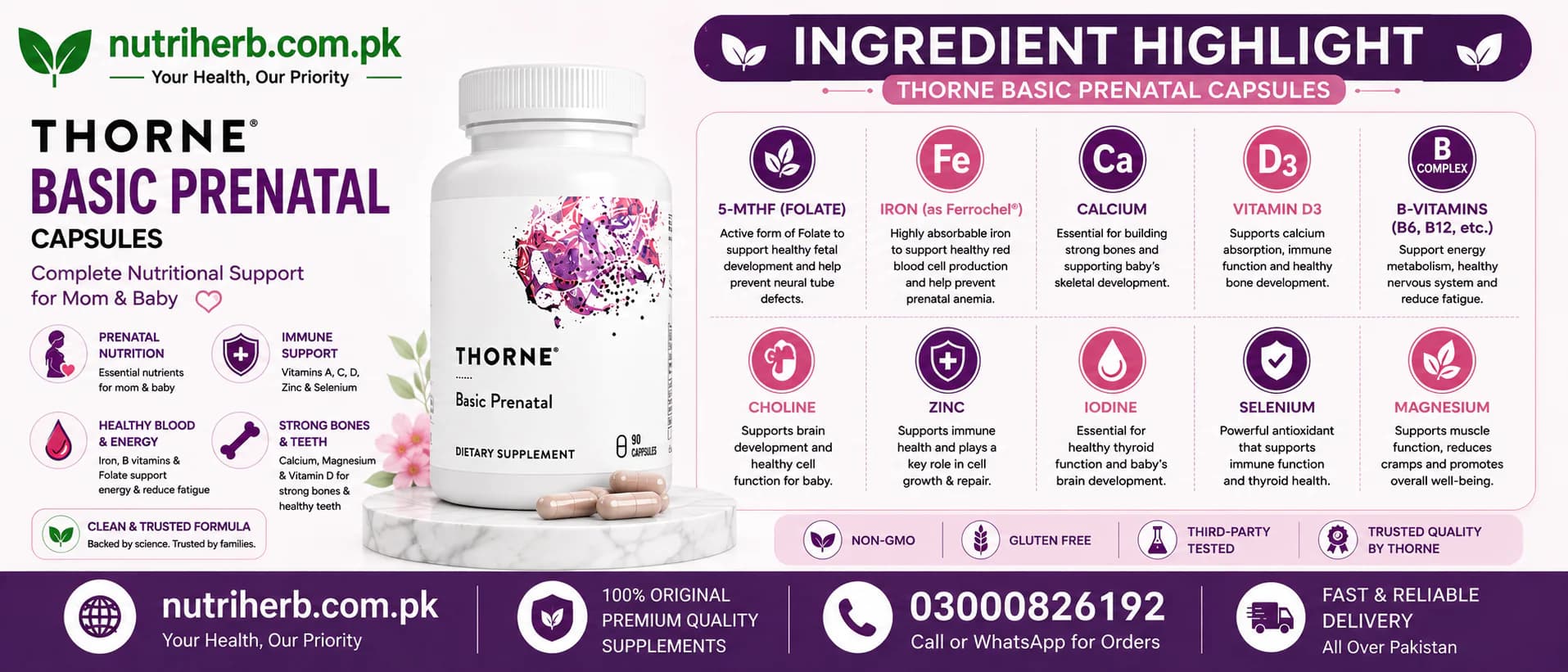 Thorne Basic Prenatal Capsules - key ingredient