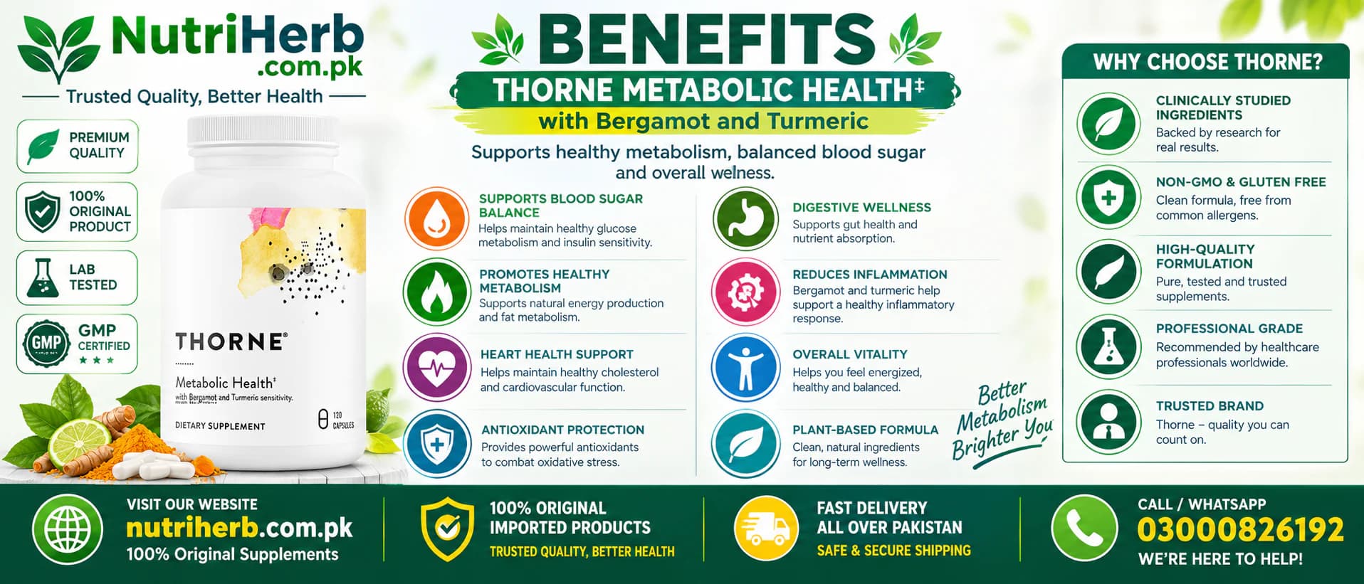 Thorne Metabolic Health Capsules - key benefits