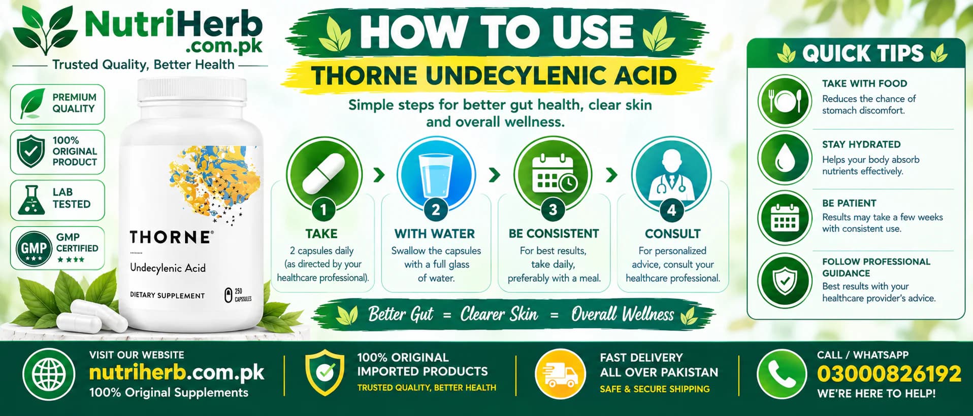 How to use Thorne Undecylenic Acid 50mg Gelcaps